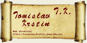 Tomislav Krstin vizit kartica